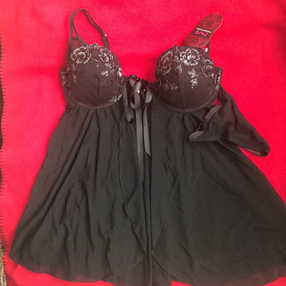 Black negligee 2PC top & Panty 36C Maidenform